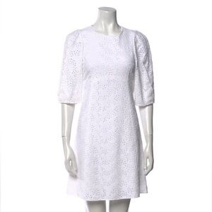 Chloe Eyelet / Broderie Anglaise White Mini Dress | Size FR 40
